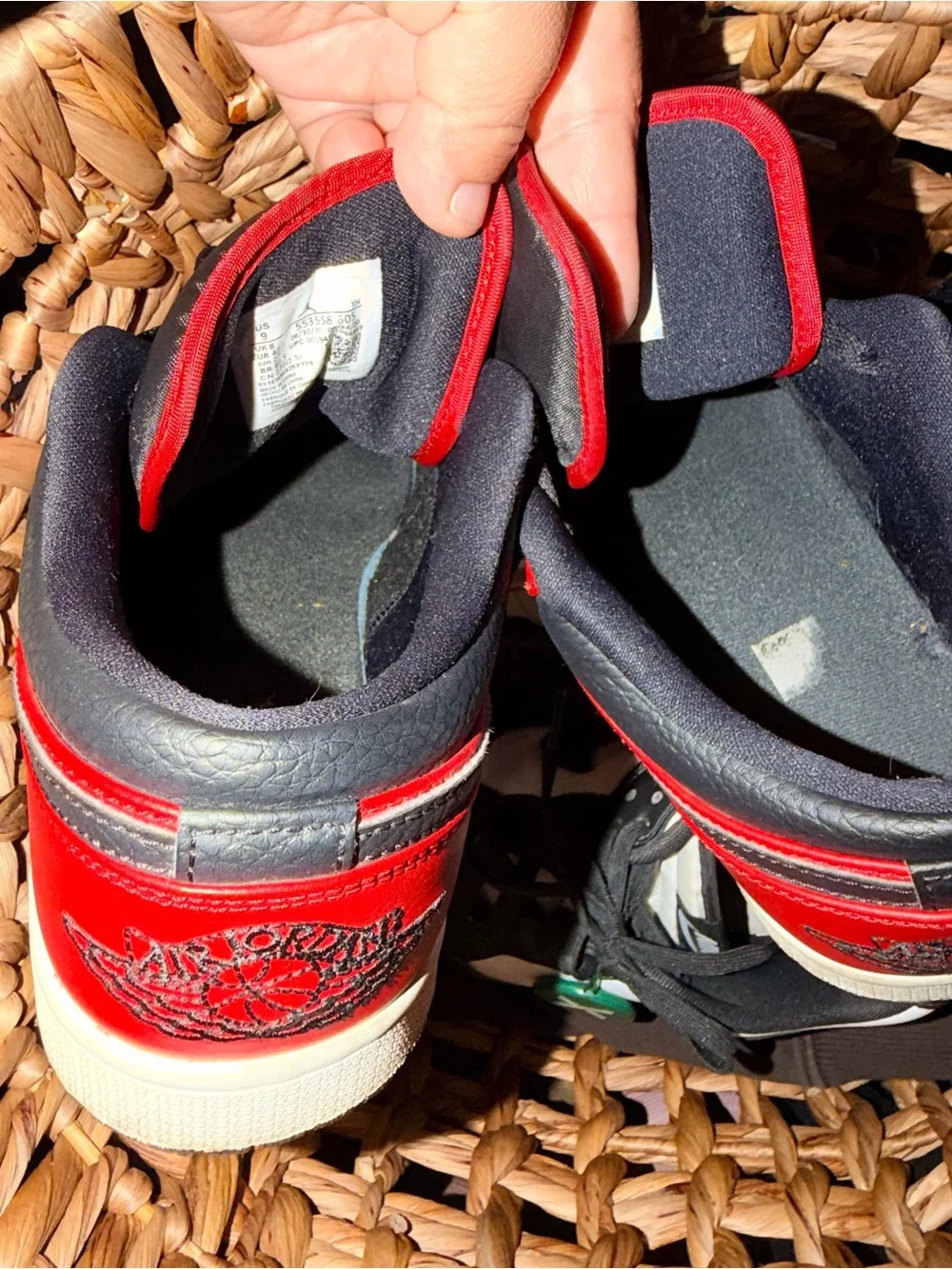 Jordan Low-Top Sneakers in Red and Black
